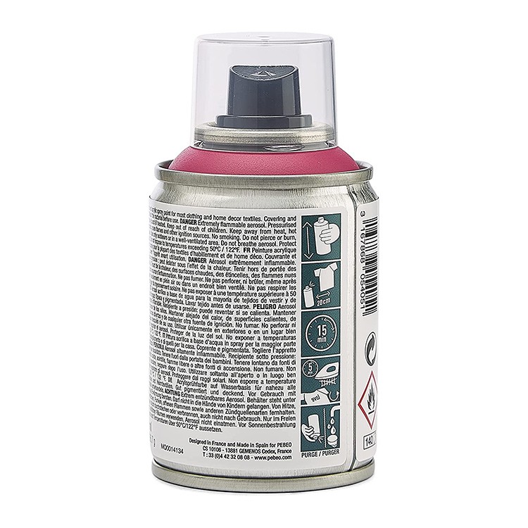 Краска для текстиля 7А Spray (аэрозоль), цвет: розовый, 100 мл, Pebeo — картинка 5