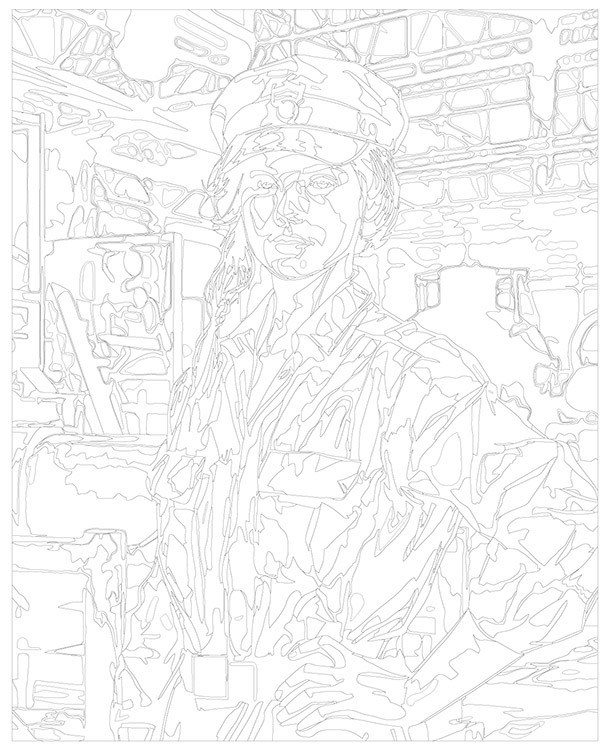 Картина по номерам «Портрет девушки на заводе 4» — картинка 3