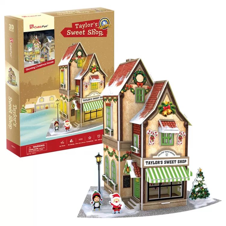 3D-пазл CubicFun «Новогодний магазин сладостей» с LED-подсветкой — картинка 2