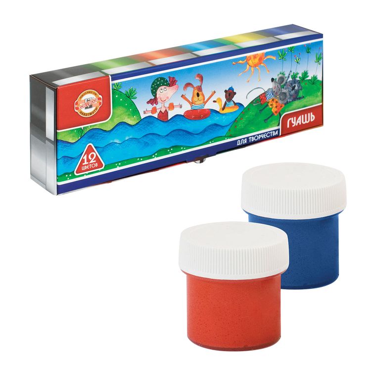 Гуашь Koh-i-Noor, 12 цв. по 25 мл, без кисти — картинка 2