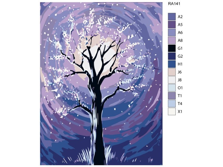 Картина по номерам «Закатное дерево» — картинка 2