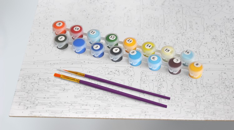 Картина по номерам «Волнистые попугаи» — картинка 2