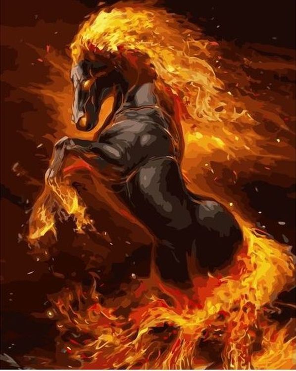 Картина по номерам «Огненный конь»