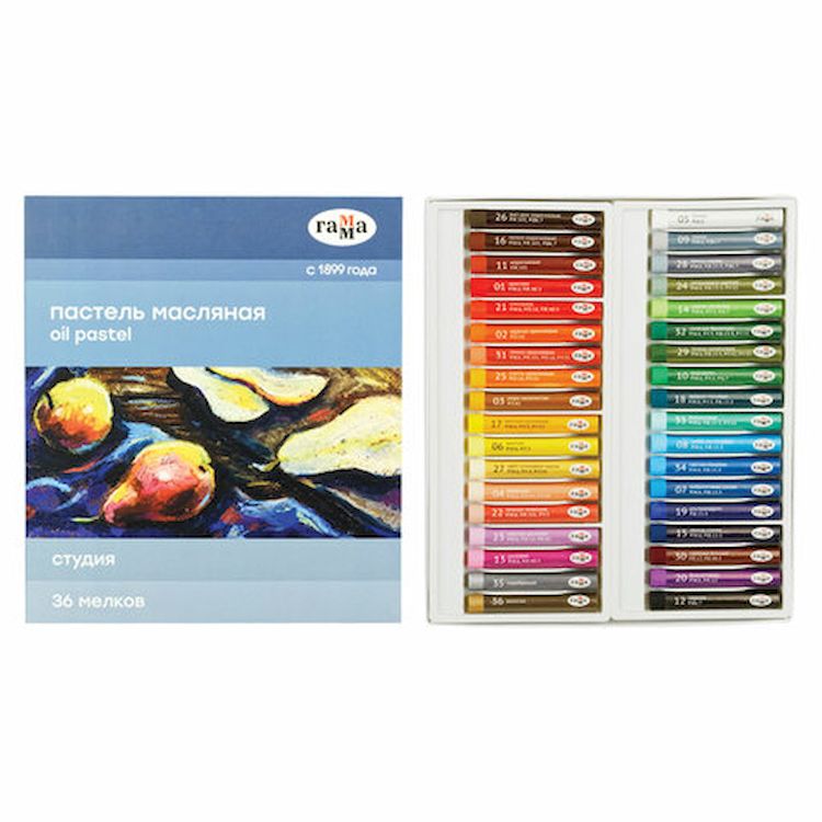 Пастель масляная «Студия», 36 цв., круглое сечение, Gamma — картинка 2