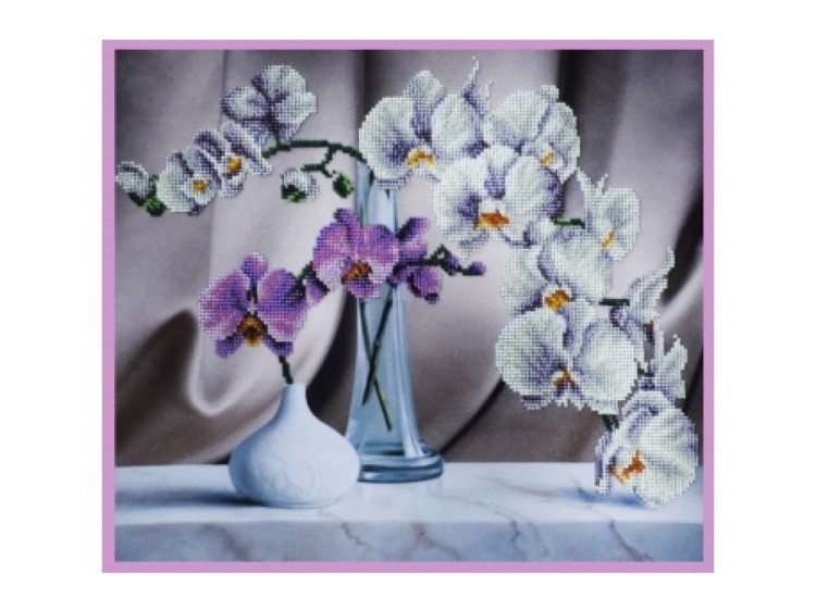 Набор для вышивания бисером «Натюрморт с орхидеями»