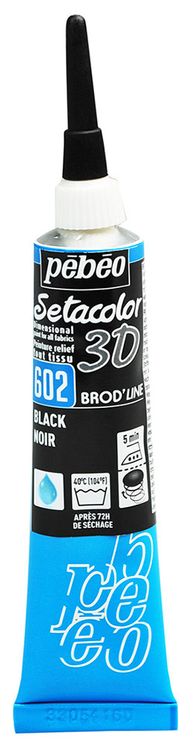 Контур по ткани с «опухающим» эффектом Setacolor 3D PEBEO, цвет: черный, 20 мл