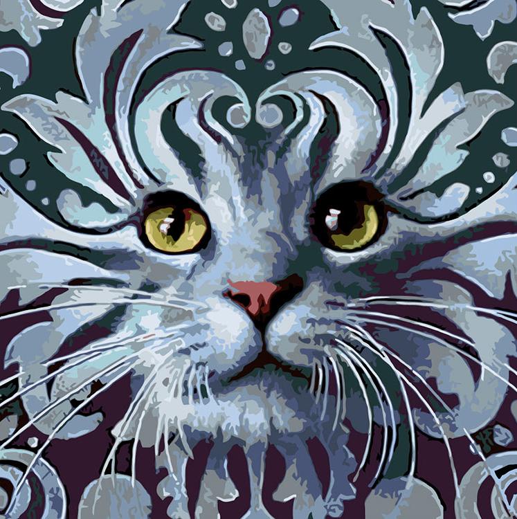 Картина по номерам «Котенок в узорах-2»