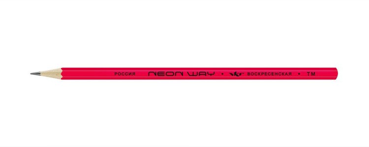 Карандаш графитный ВКФ «Neon way» неоновый ТМ (HB), розово-оранжевый