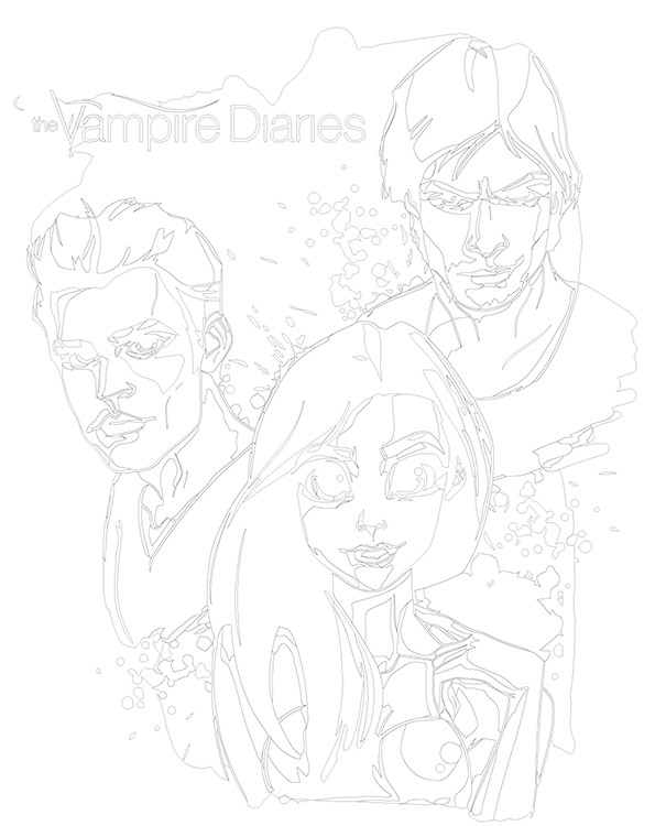 Картина по номерам «Дневники вампира: Деймон, Елена и Стефан» — картинка 3