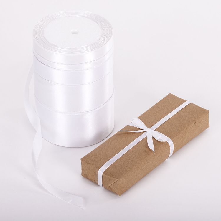 Лента атласная белая, набор 5 штук по 23 м, ширина 6/12/20/38/50 мм, Brauberg — картинка 5