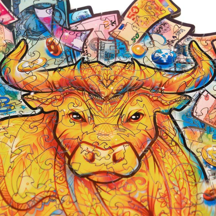 Деревянный пазл Unidragon «Процветающий бык», размер King size (А3) — картинка 5