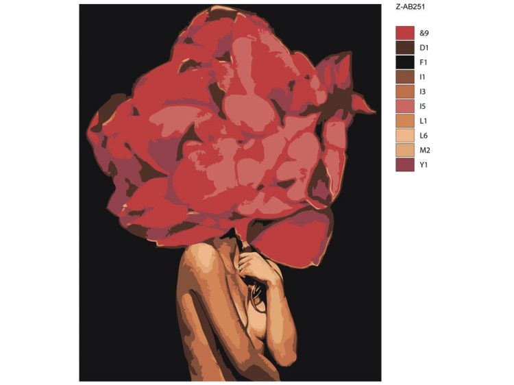 Картина по номерам «Цветочная голова 10» — картинка 2