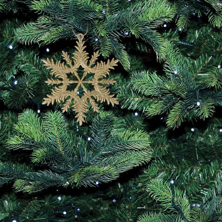 Украшение елочное подвесное «Снежинка золотистая», 4 шт., 13 см, глиттер — картинка 5