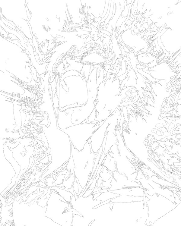 Картина по номерам «Аниме манга Магическая битва: чб арт» — картинка 3