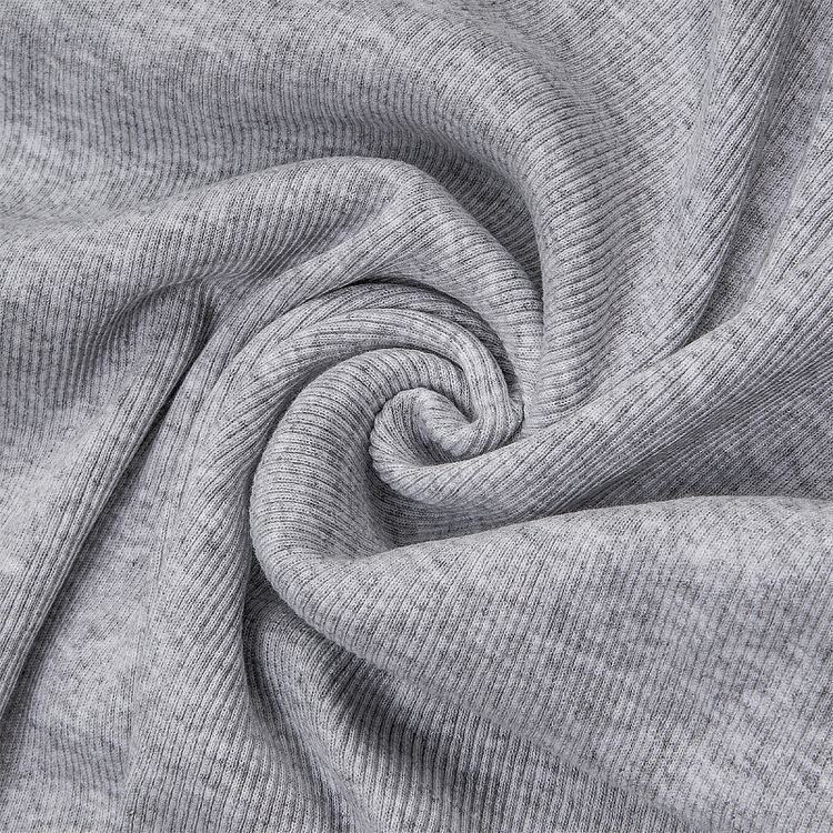 Ткань трикотаж Кашкорсе с лайкрой, 3 м, ширина 120 см, цвет: серый меланж, TBY