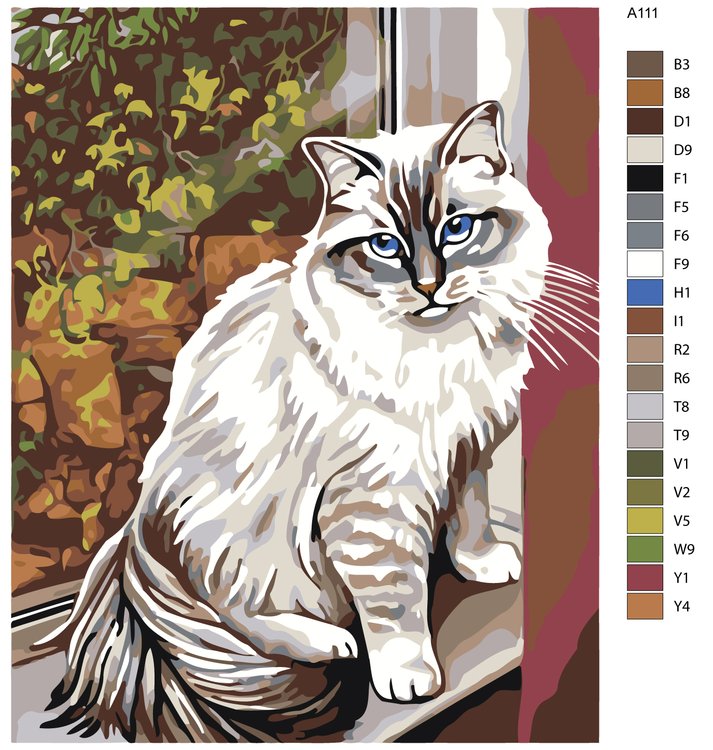 Картина по номерам «Кошка на крылечке» — картинка 2