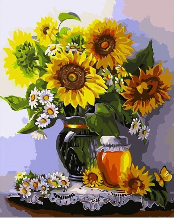 Картина по номерам «Подсолнух и мёд»