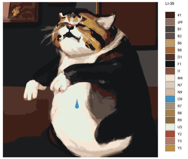 Картина по номерам «Плачущий толстый кот» — картинка 2