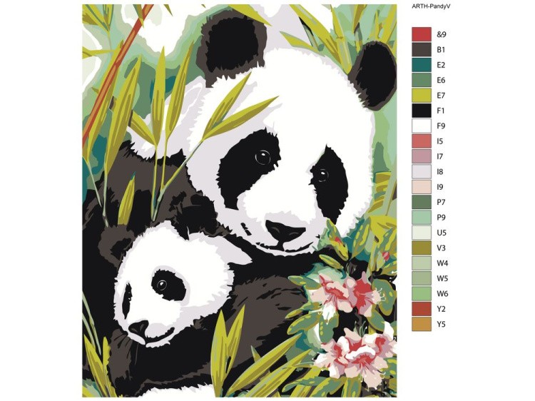 Картина по номерам «Панды» — картинка 2