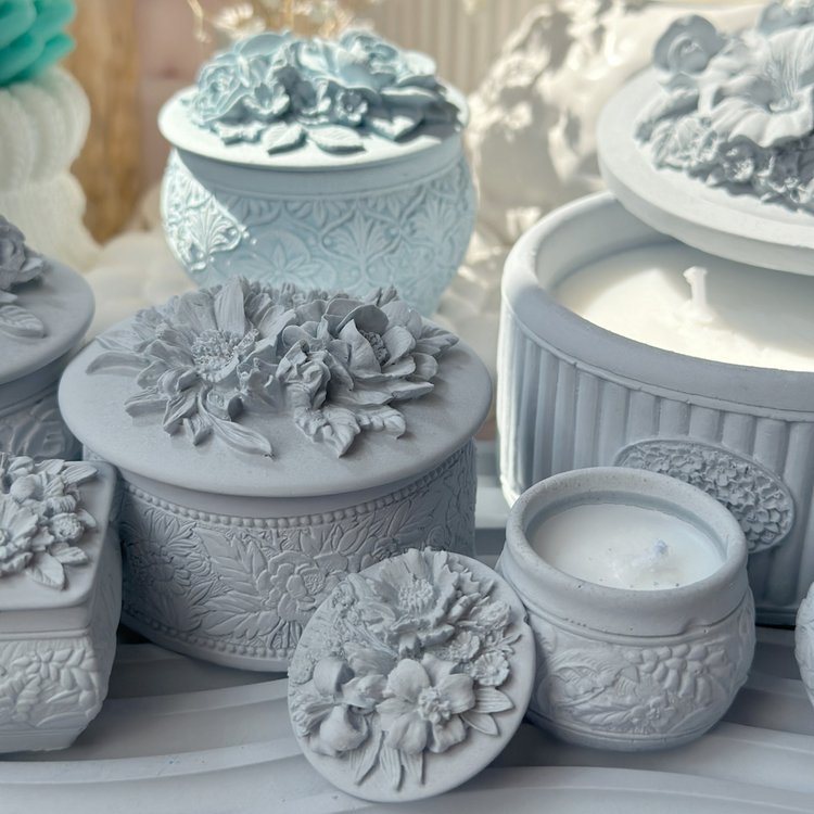 Силиконовый молд - Контейнер/банка для свечей с крышкой №3, d 10 см, 1 шт. — картинка 7