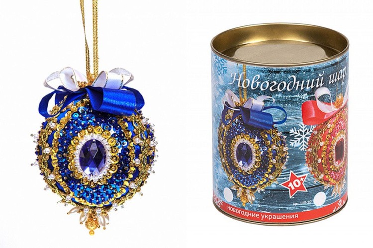 Набор для творчества «Новогодний шар из пайеток. Александр Суворов, синий», Волшебная мастерская — картинка 4