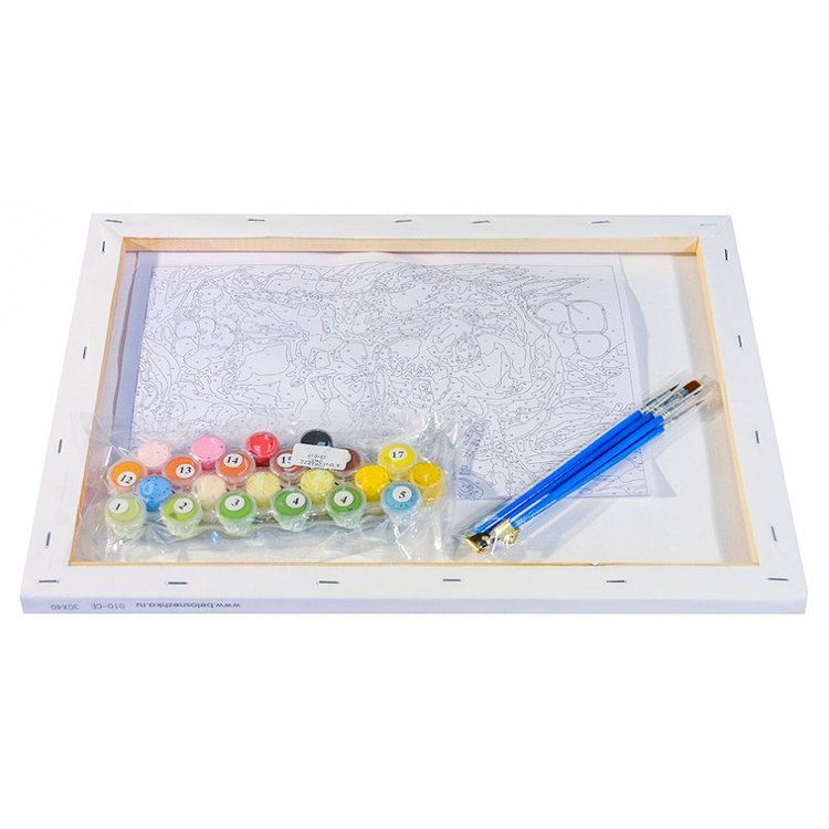 Картина по номерам «Щенки на поляне» — картинка 3