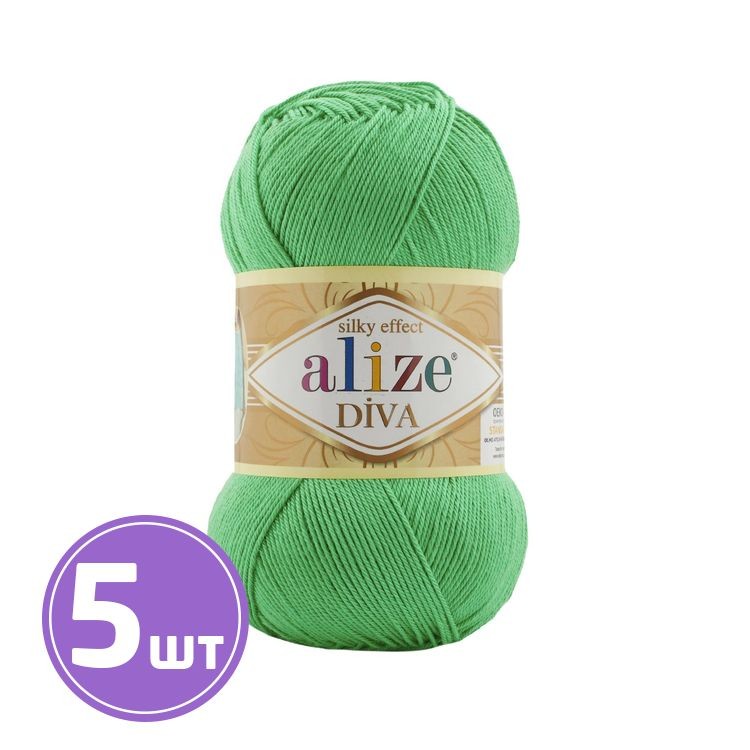 Пряжа ALIZE Diva Silk effekt (778), зеленый ясень, 5 шт. по 40 г