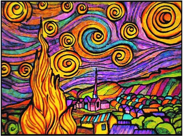 Коробка-раскраска «Ван Гог» + 10 маркеров — картинка 4