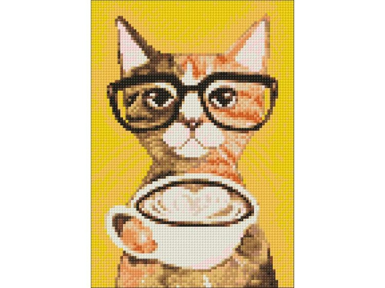 Алмазная вышивка «Кофе-котик» — картинка 3