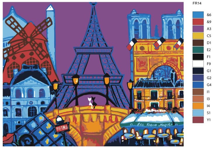 Картина по номерам «Романтика Парижа» — картинка 2