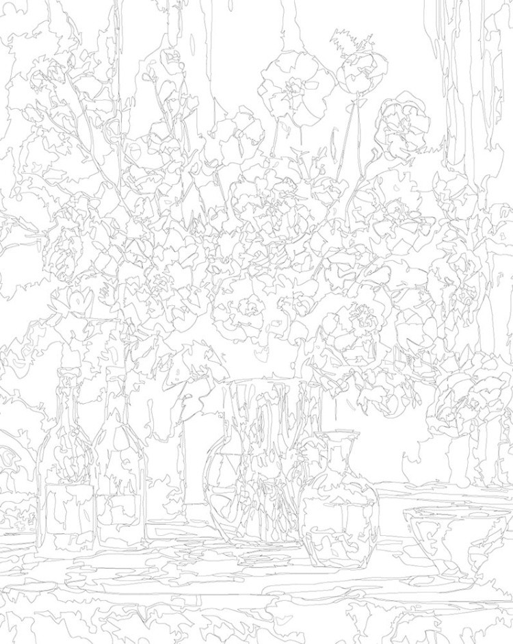 Картина по номерам «Цветы: букет из шиповника в вазе, весна» — картинка 3