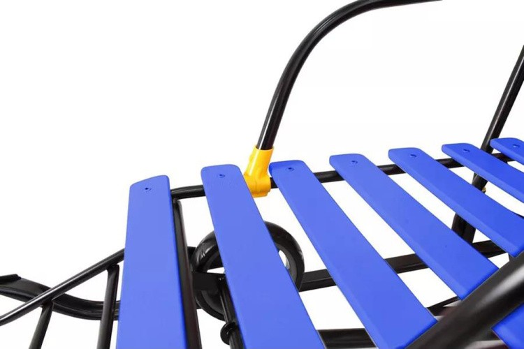 Санки детские Snow Black Auto синие рейки с колесами — картинка 19