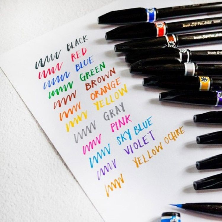 Браш пен Brush Sign Pen Artist, ultra-fine 0,5 - 5 мм, цвет: серый, Pentel — картинка 9