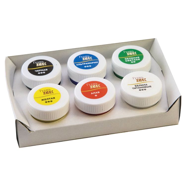 Гуашь художественная Луч «Люкс», 6 цветов по 20 мл, на гуммиарабике — картинка 2