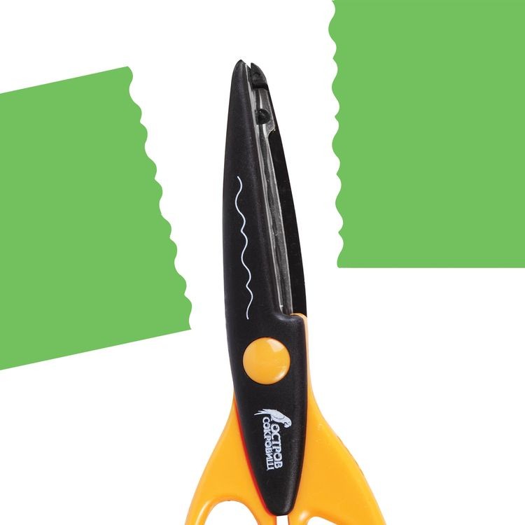 Ножницы 165 мм, фигурное лезвие «узор», Остров Сокровищ — картинка 2