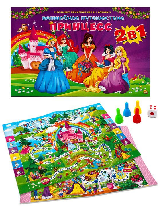 Настольная игра 2 в 1 «Волшебное путешествие принцесс» — картинка 2