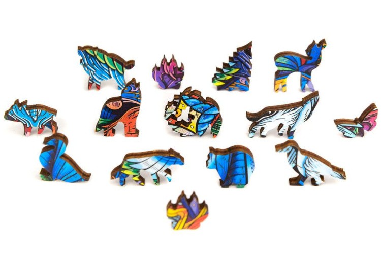 Деревянный пазл Unidragon «Величественный Волк», размер M (А4) — картинка 10