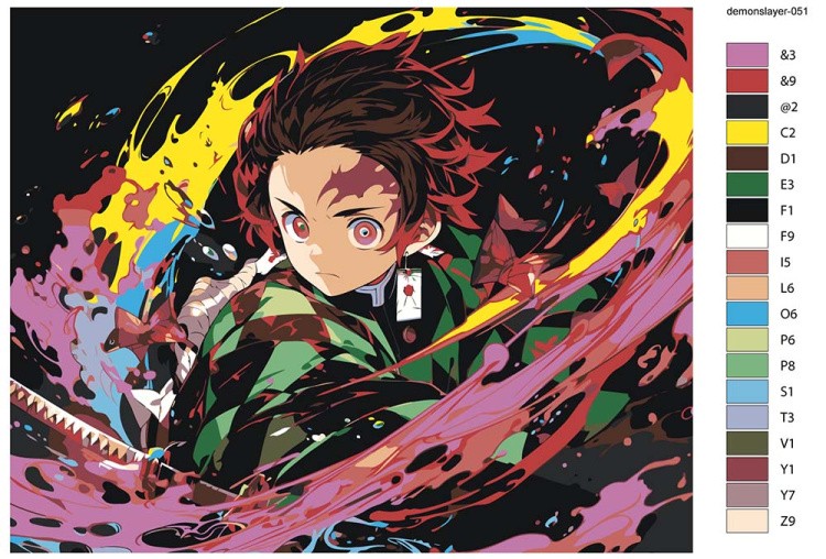 Картина по номерам «Клинок рассекающий демонов: Танджиро Камадо 7» — картинка 2