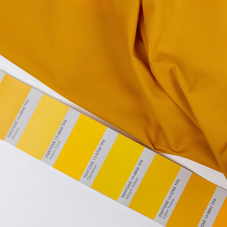 Ткань Поплин стрейч, 5 м x 150 см, 125 г/м², цвет: горчица, TBY — картинка 4