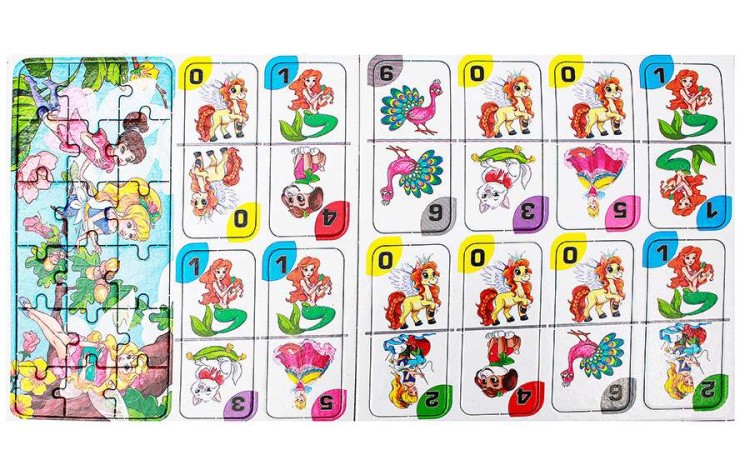 Домино + пазлы (18 элементов) «Для девочек» — картинка 3