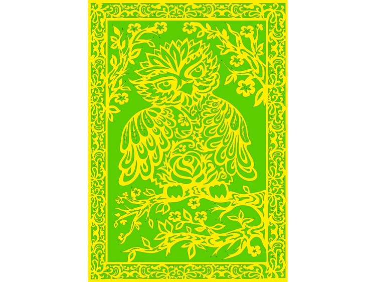 Вытынанка «Милая совушка» (желтый) — картинка 3