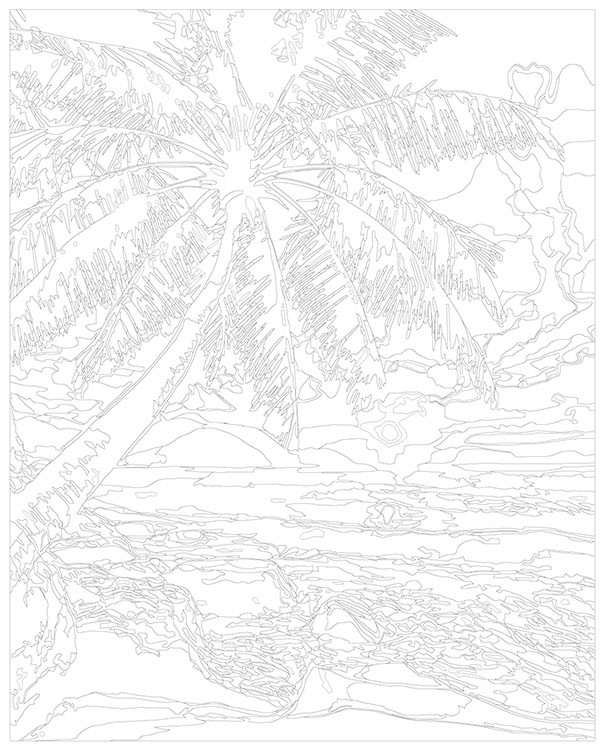 Картина по номерам «Природа: Пальма на берегу моря на закате» — картинка 3