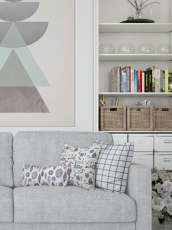 Ткань лен, 140 г/м², 30% лен, 70% хлопок, 3 м, ширина 150 см, цвет: морской принт, TBY — картинка 8