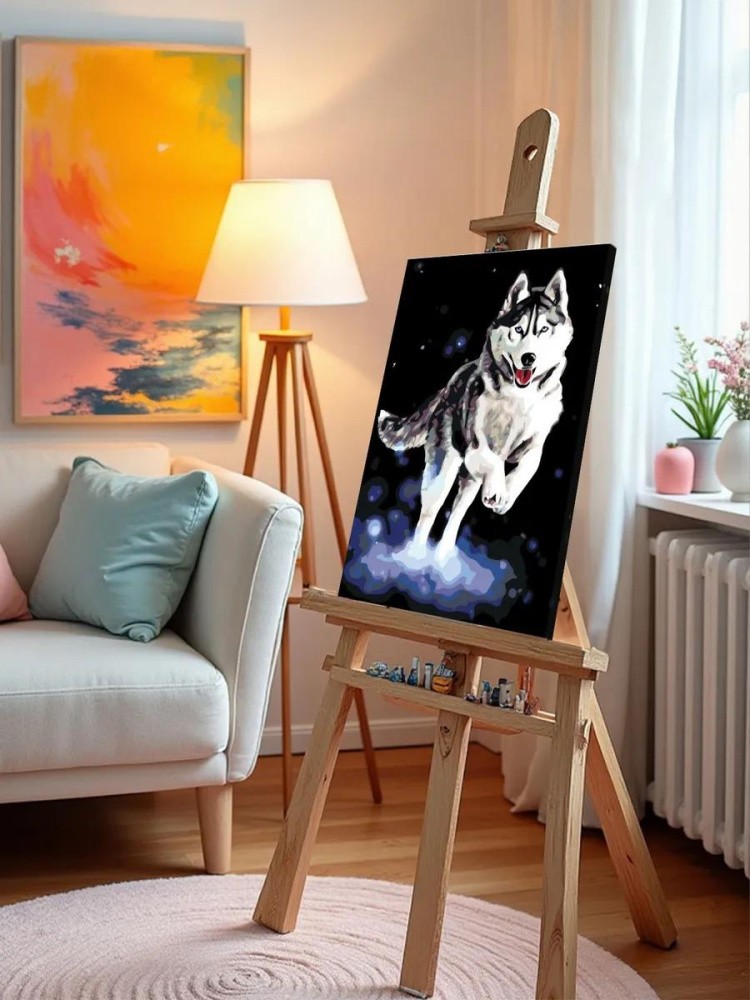 Картина по номерам «Волк в прыжке» — картинка 10