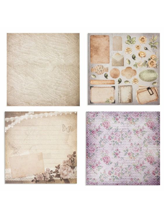 Бумага для скрапбукинга 30х30 см «Винтаж», 12 дизайнов — картинка 5