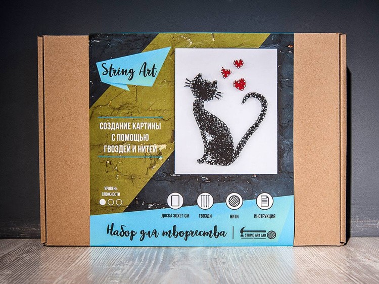 Набор для творчества STRING ART «Кошка» — картинка 2