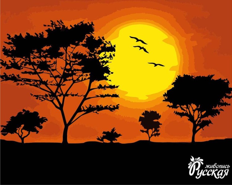 Картина по номерам «Закат солнца»