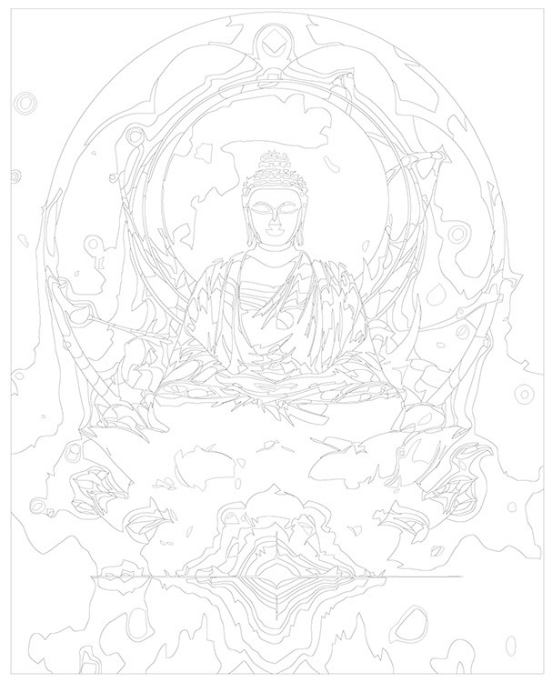 Картина по номерам «Буддизм: Золотая статуя Будды» — картинка 3