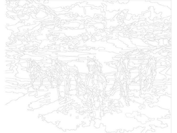 Картина по номерам «Лошади на закате» — картинка 3