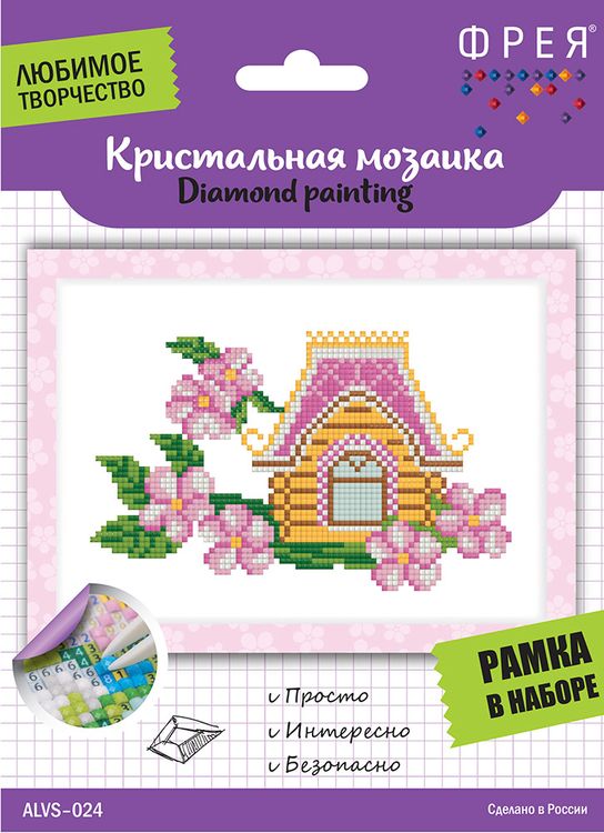 Алмазная вышивка «Домик с цветами» — картинка 2